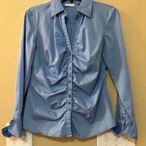 Blue Button-Up Women's Top